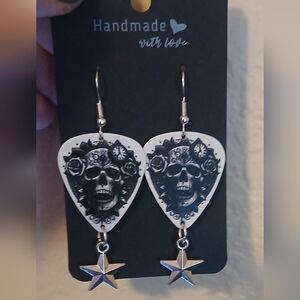 Skull and Rose Earrings